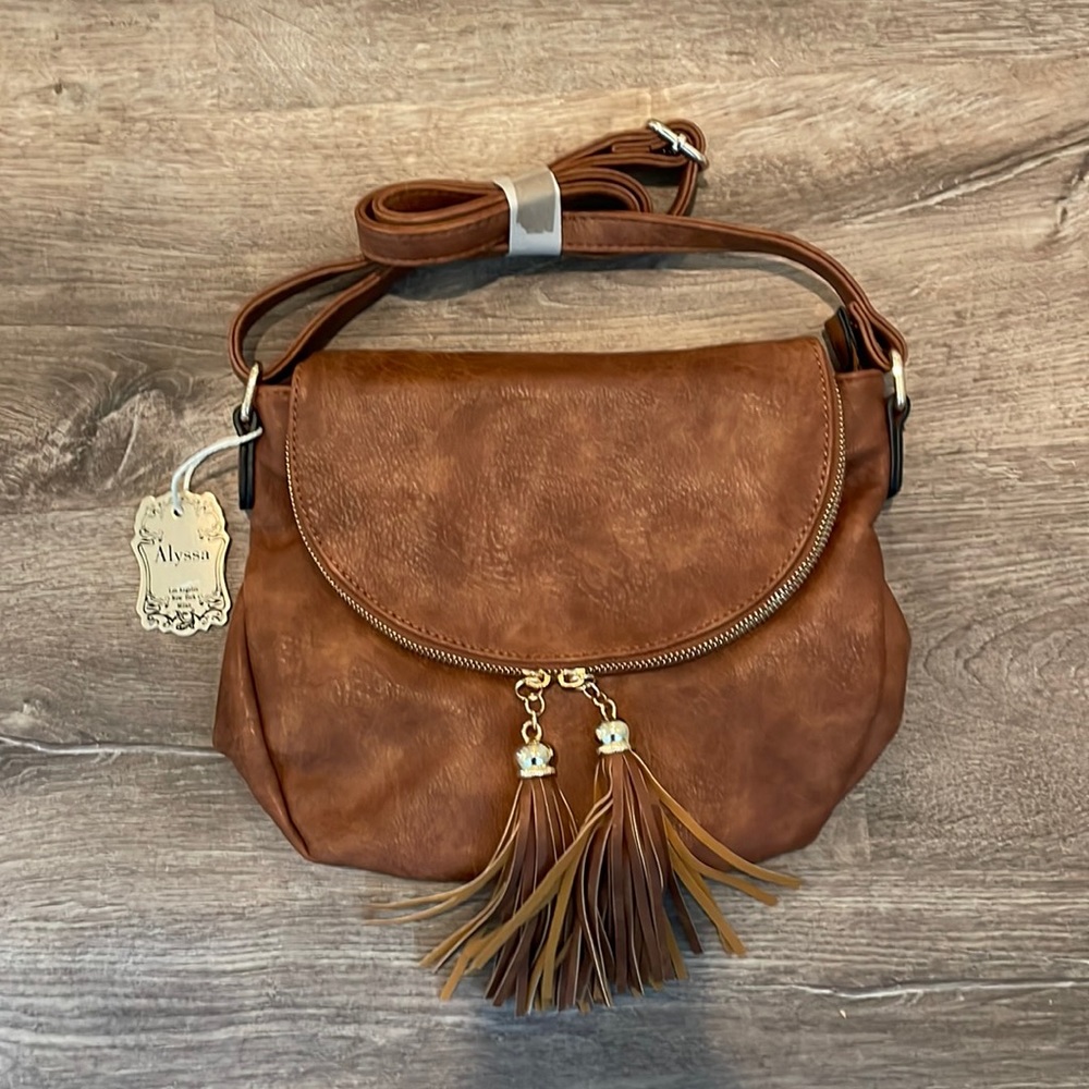 Brown Crossbody Bag w/ tassel detail